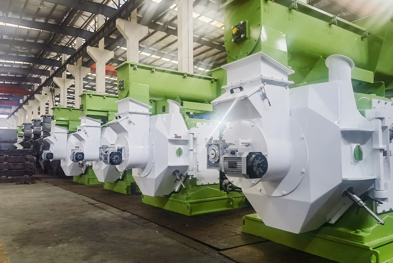 Kingwood JWZL-688D ring die pellet mill producing biomass pellets at 3 t/h