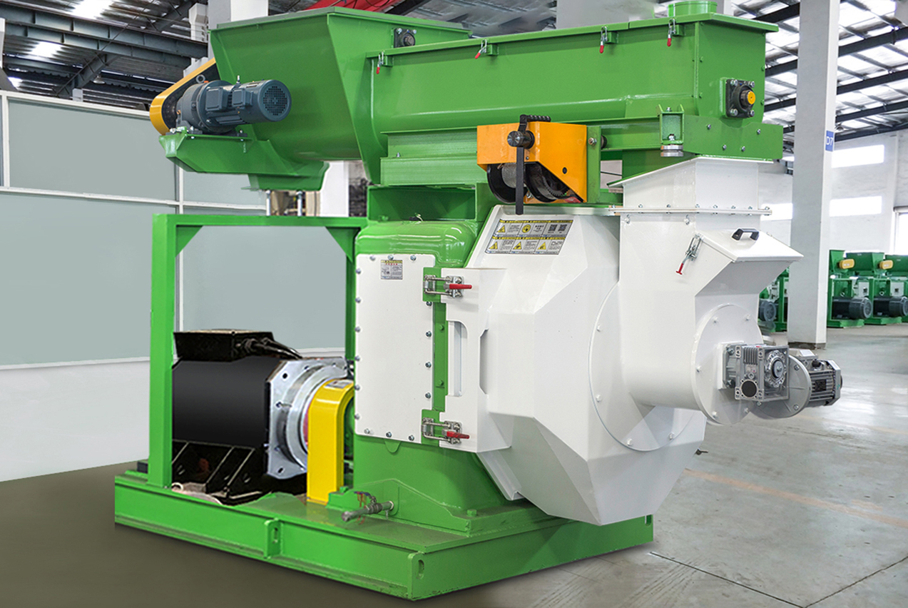 JWZL-688D ring die pellet mill with 200 kW servo motor showing roller and die assembly