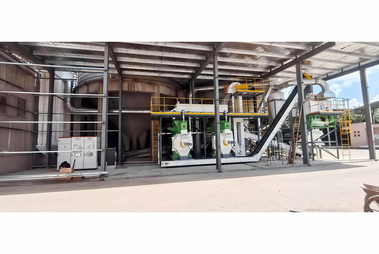 Jiangsu JWZL-860 rice husk biomass pellet production line in operation