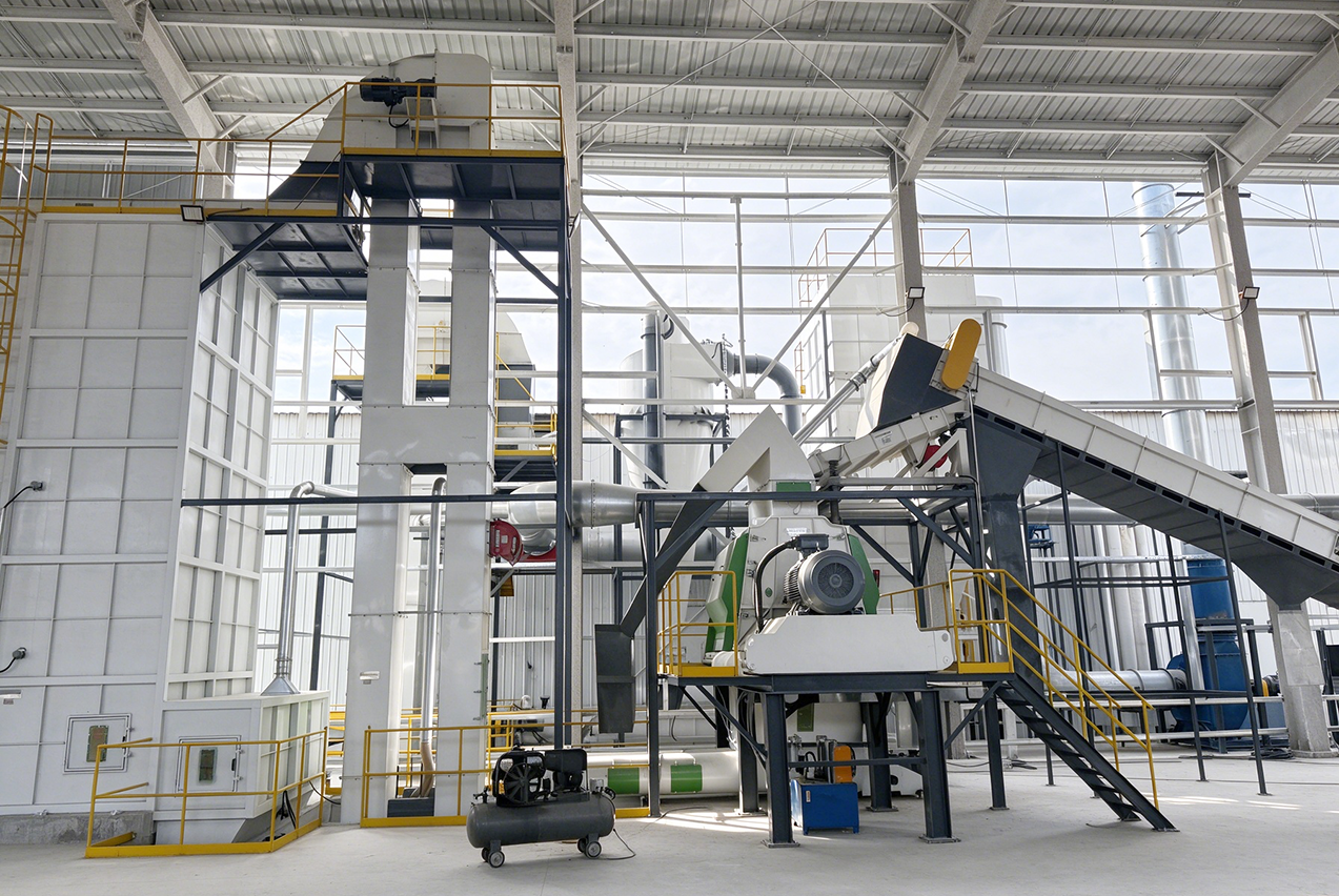 Finished biomass pellet fuel output from the Xinjiang cotton stalk pellet production line